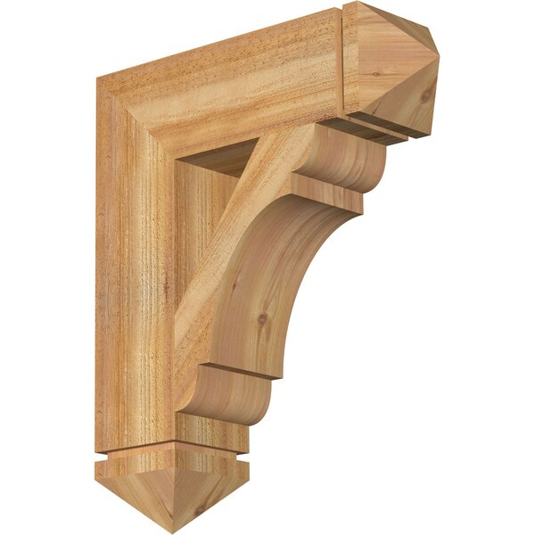 Ekena Millwork Olympic Arts & Crafts Rough Sawn Bracket, Western Red Cedar, 6"W x 22"D x 26"H BKT06X22X26OLY03RWR - main